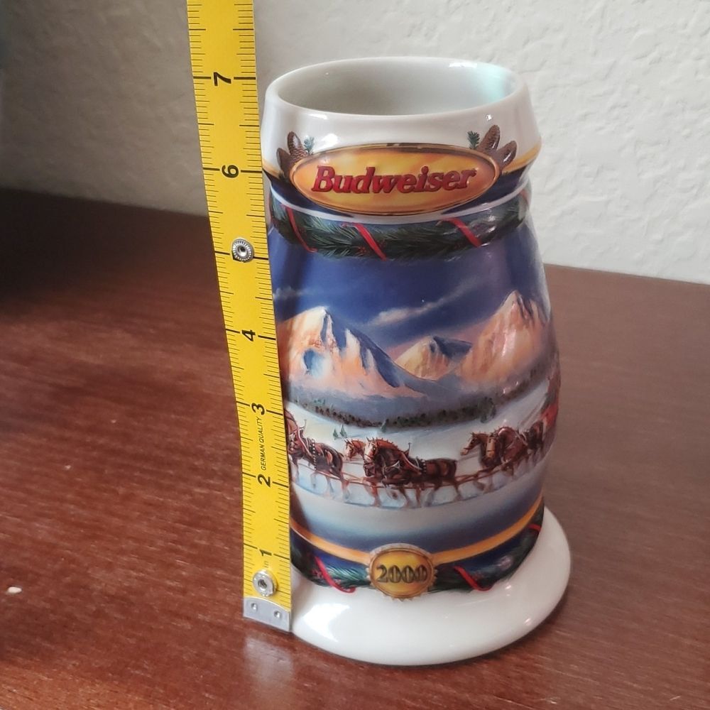 Vintage 2000 Budweiser Holiday Stein Holiday in the Mountains CS416 Clydesdales - Picture 9 of 10
